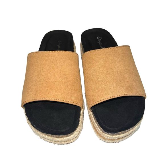 Qupid Espadrilles Everyday Black Tan Sandals Women’s Size 6 - Picture 2 of 10